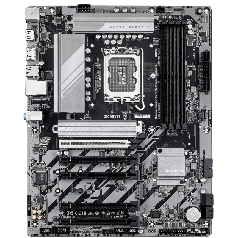Mainboard-GIGABYTE-Intel B860 Express-LGA1851-ATX-Memory DDR5-Memory slots 4-4xPCI-Express 4.0 1x-1xPCI-Express 5.0