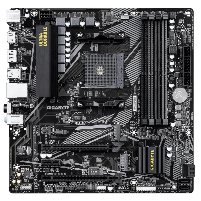 Mainboard-GIGABYTE-AMD B550-SAM4-Micro-ATX-Memory DDR4-Memory slots 4-B550MDS3HACR2