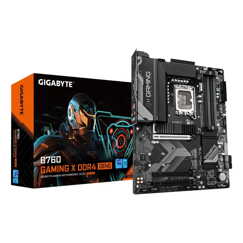 Mainboard-GIGABYTE-Intel B760-LGA 1700-ATX-RAM DDR4-SDRAM-4xSlots-3xNumber of M.2 ,M, slots-B760GAMINGXD4GEN5