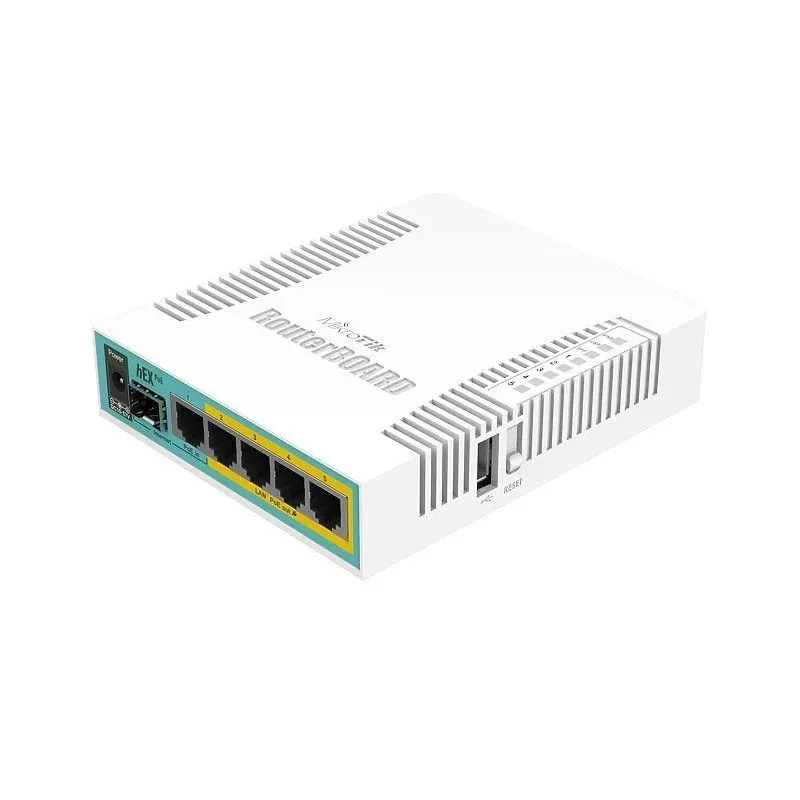 Mikrotik Wired Ethernet Router RB960PGS, hEX PoE, CPU 800MHz, 128MB RAM, 16MB, 1xSFP, 5xGigabit LAN, 1xUSB, Power Output On