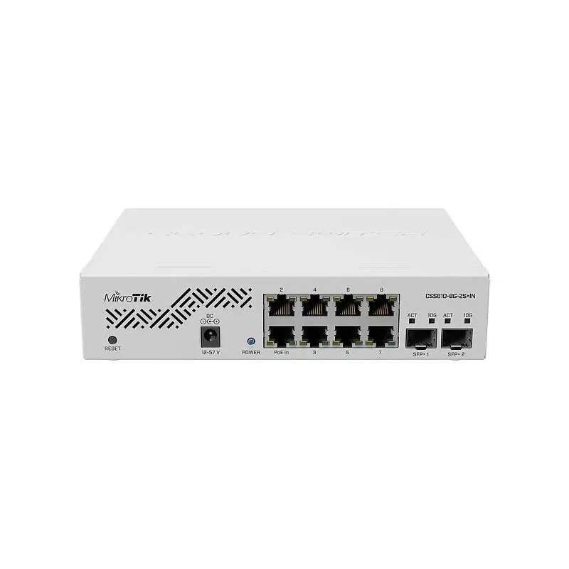 Switch-MIKROTIK-CSS610-8G-2S+IN-Desktop-pedestal-8x10Base-T - 100Base-TX - 1000Base-T-2xSFP+-CSS610-8G-2S+IN