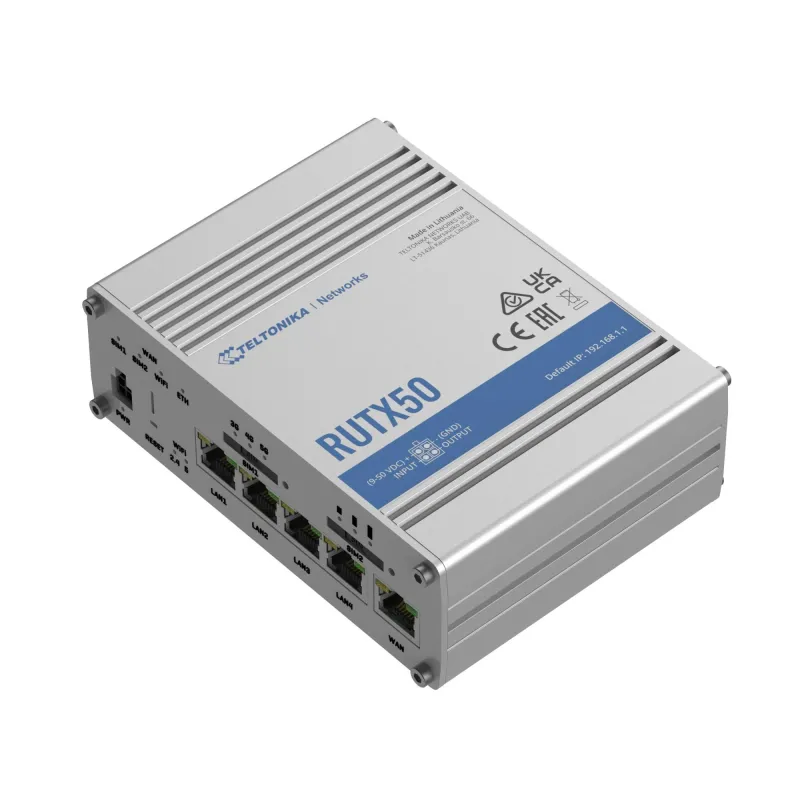 INDUSTRIAL 5G ROUTER - RUTX50 - 802.11ac - 867 Mbit-s - 10-100-1000 Mbps Mbit-s - Ethernet LAN ,RJ-45, ports 5 - Mesh Support