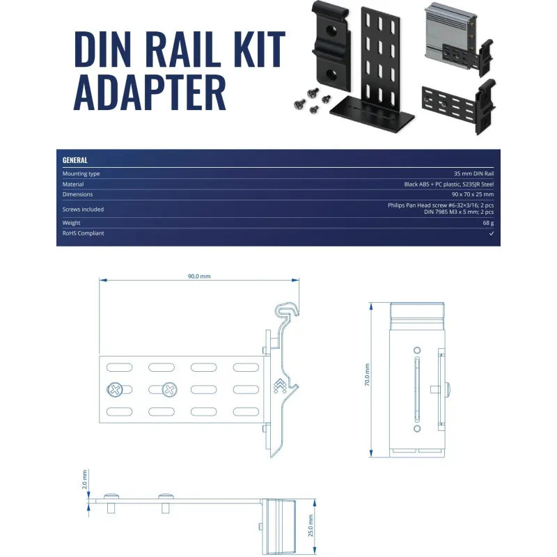 Net acc adapter din rail kit-pr5mec23 teltonika