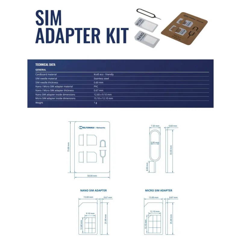 Mobile acc adapter kit sim-pr5mec19 teltonika