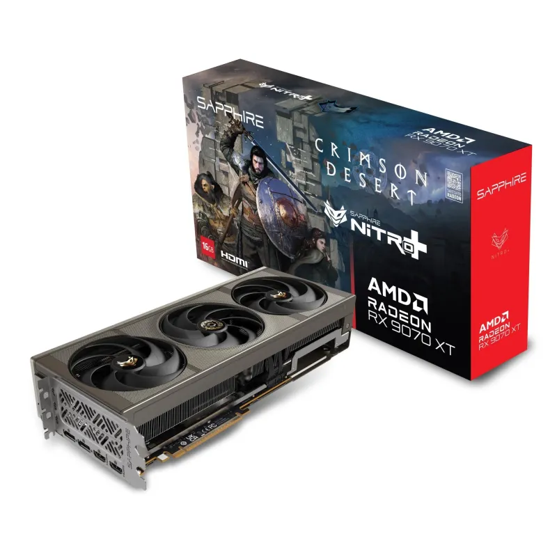 Graphics Card-SAPPHIRE-AMD-Radeon RX 9070 XT-16 GB-GDDR6-256 bit-PCI Express x16 5.0-Active-11348-10-20G