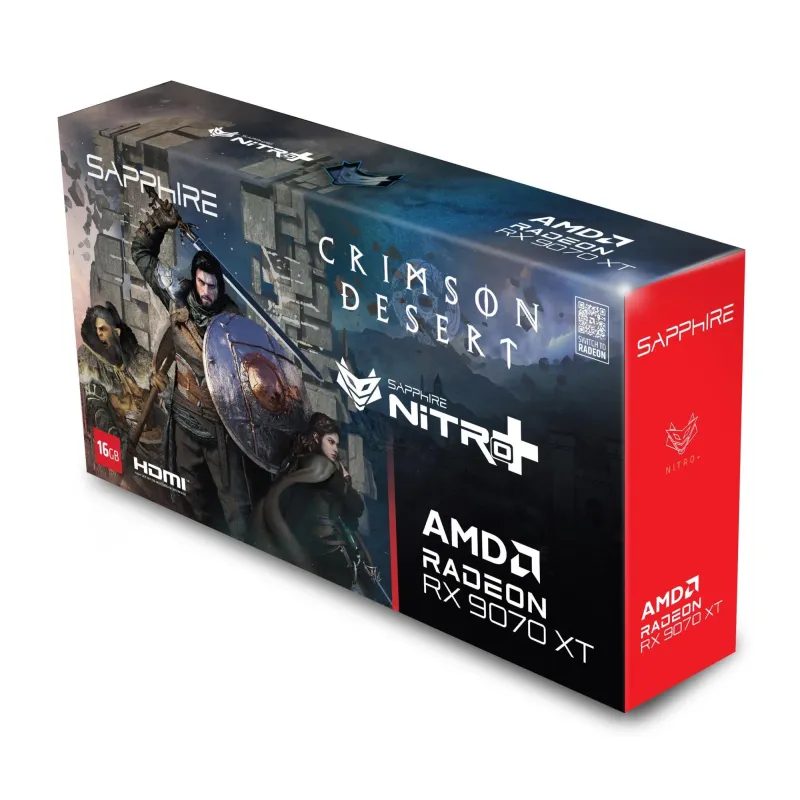 Graphics Card-SAPPHIRE-AMD-Radeon RX 9070 XT-16 GB-GDDR6-256 bit-PCI Express x16 5.0-Active-11348-10-20G
