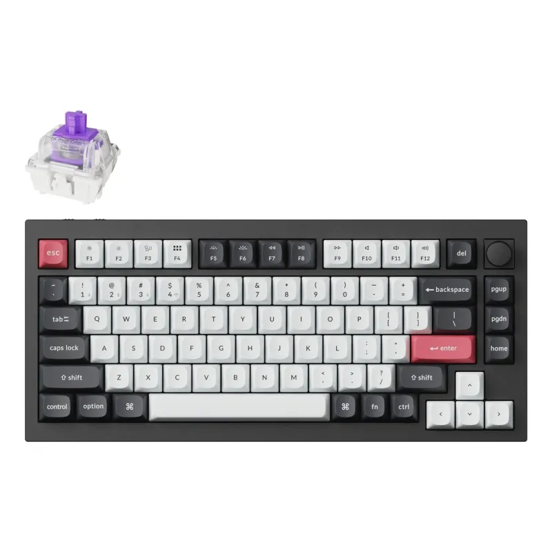 Keyboard wrl q1 he rgb-carbon black q1h-m1 keychron