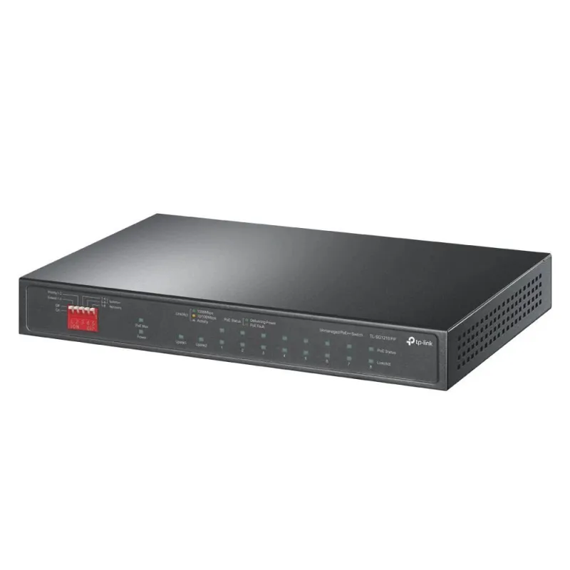 Switch-TP-LINK-TL-SG1210PP-9x10Base-T - 100Base-TX - 1000Base-T-1x10-100-1000BASE-T-SFP combo-PoE+ ports 6-TL-SG1210PP