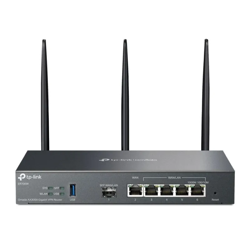 Wireless Router-TP-LINK-Omada AX3000 Gigabit VPN Router-Data speed 3000 Mbit-s-Ethernet WAN Yes-WAN connection type SFP-Ethernet