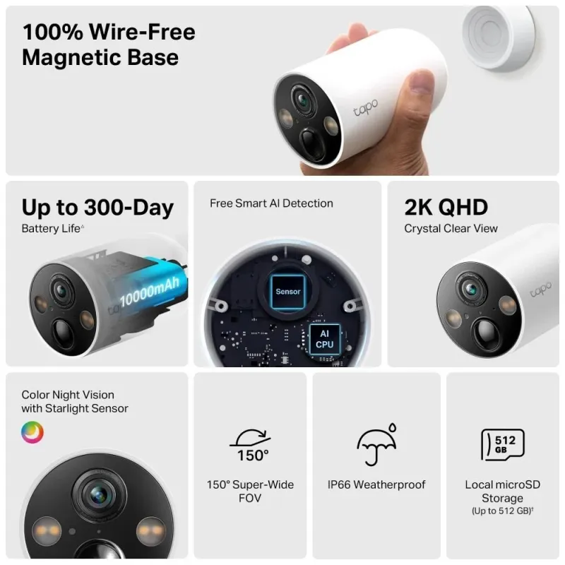 Wrl camera smart h.264-tapo c425 tp-link