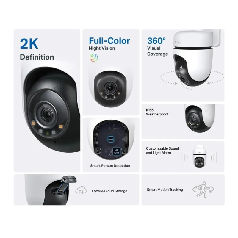 TP-LINK Pan-Tilt Security Wi-Fi Camera - Tapo C510W - Dome - 3 MP - 3.9mm - IP65 - H.264 - MicroSD, up to 512 GB