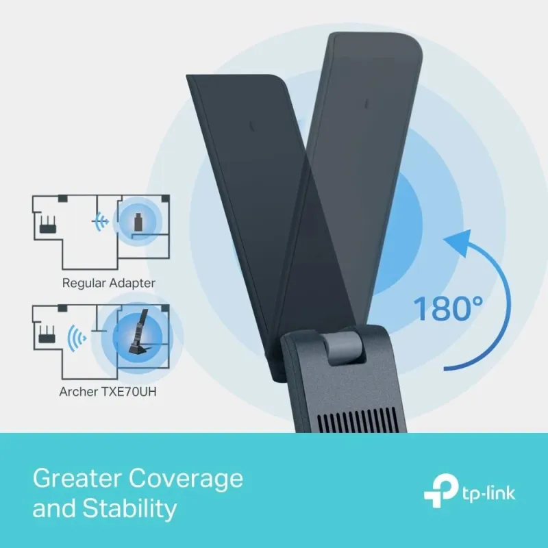 Wrl adapter 5400mbps wi-fi 6e-archer txe70uh tp-link