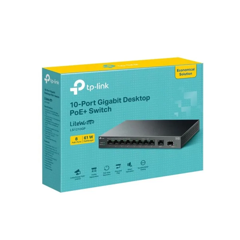 Switch-TP-LINK-LS1210GP-PoE+ ports 8-LS1210GP