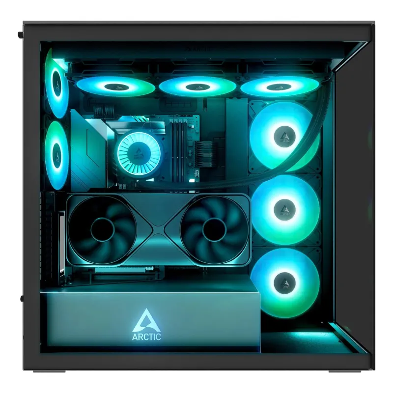Case-ARCTIC-EATX-Black-Midi Tower-PC-Xtender VG ,Mirror Black,-ACPCC00019A
