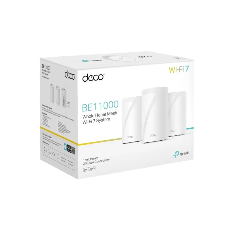 Wireless Router-TP-LINK-Wireless Access Point - Router-3-pack-9300 Mbps-Mesh-Wi-Fi 7-USB 3.0-4x2.5GbE-LAN \\ WAN ports 4-Number