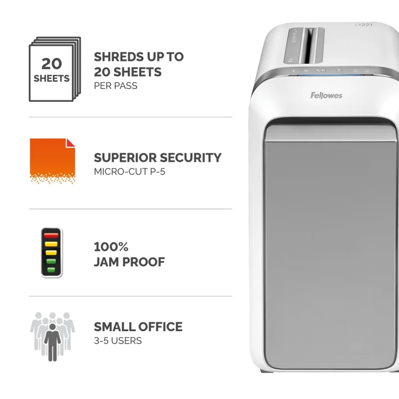 Shredder powershred lx221-white 5050501 fellowes