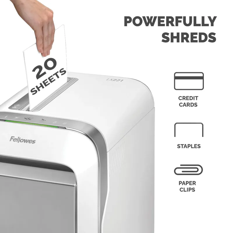 Shredder powershred lx221-white 5050501 fellowes