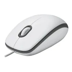 Logitech - Mouse - M100 - Wired - USB-A - White