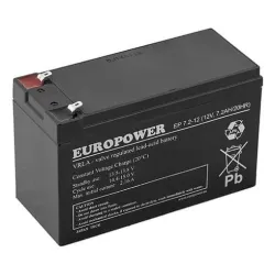 Battery 12v 7.2ah vrla-ep7.2-12 t2 europower emu