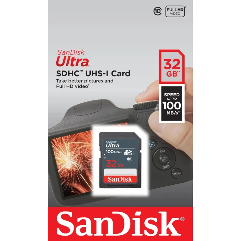 Memory sdhc 32gb uhs-i-sdsdunr-032g-gn3in sandisk