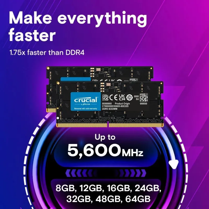 Nb memory 64gb ddr5-5600-so ct64g56c46s5 crucial