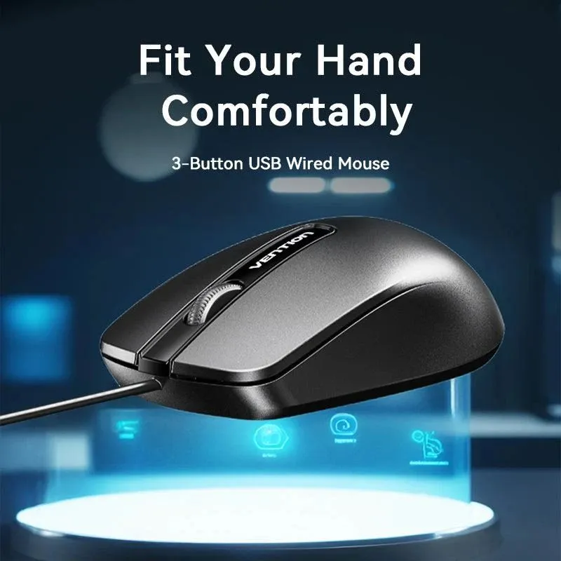Mouse usb optical black-ktabg vention