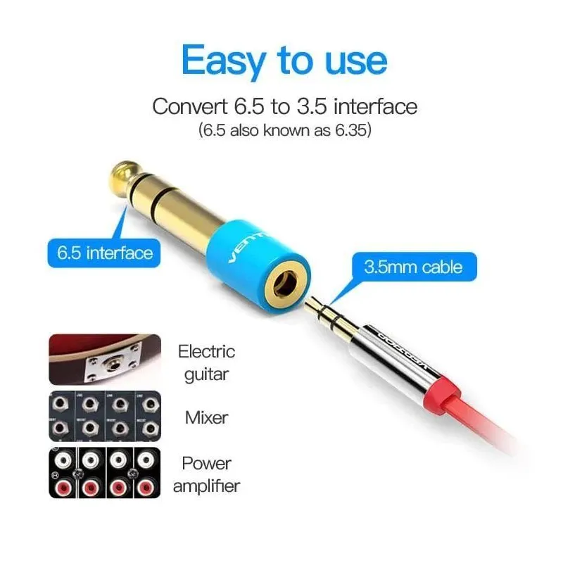 Adapter audio 6.35mm to 3.5mm-vab-s01-l vention