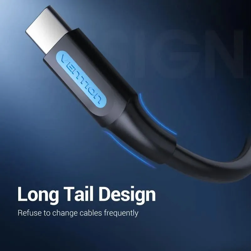 Cable usb2.0 to usb-c-1.5m black cokbg vention