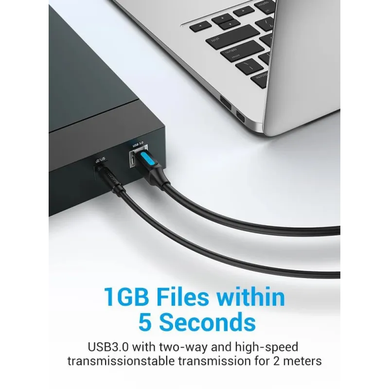 Cable usb3.0 male to male-3m black coobi vention