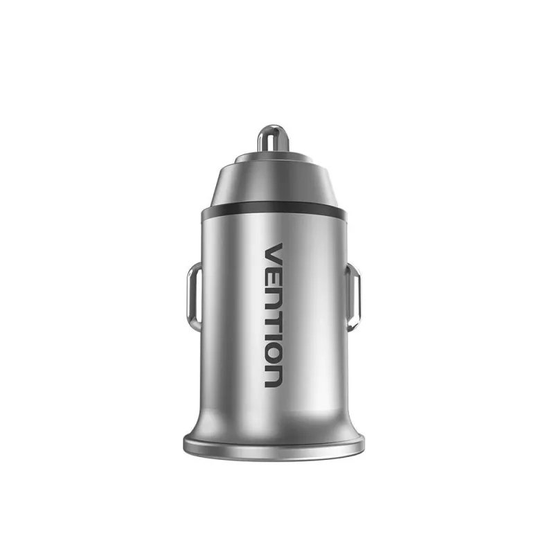 Mobile charger car 30w usb-2p gray fffh0 vention