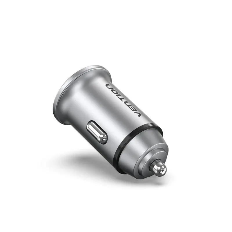 Mobile charger car 30w usb-2p gray fffh0 vention