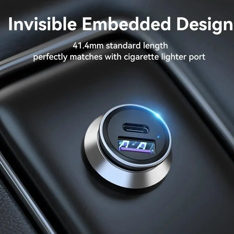Mobile charger car 30w usb-2p gray fffh0 vention