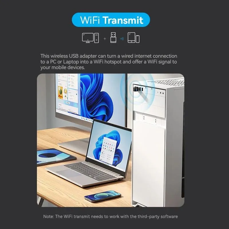 Wrl adapter usb 2.4g-5g wi-fi-kdsb0 vention