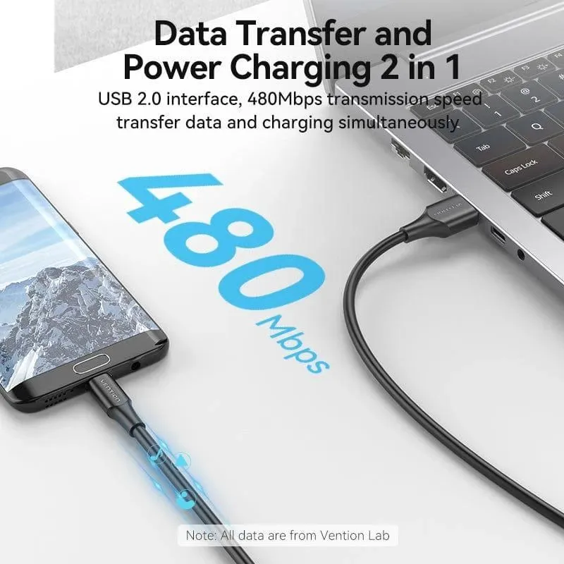 Cable usb2.0 to micro-b-0.25m black ctibc vention