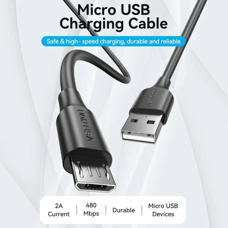 Cable usb2.0 to micro-b-0.5m black ctibd vention
