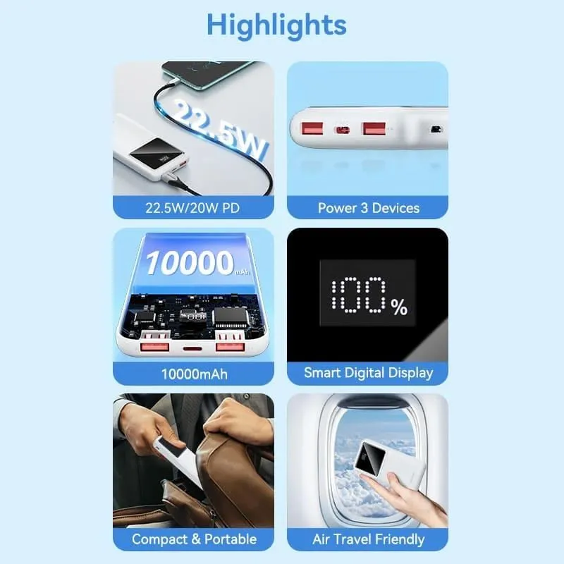 Power bank usb 10000mah 22.5w-black fhkb0 vention