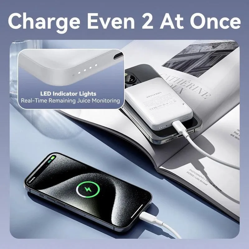 Power bank usb 5000mah 20w-white fhsw0 vention