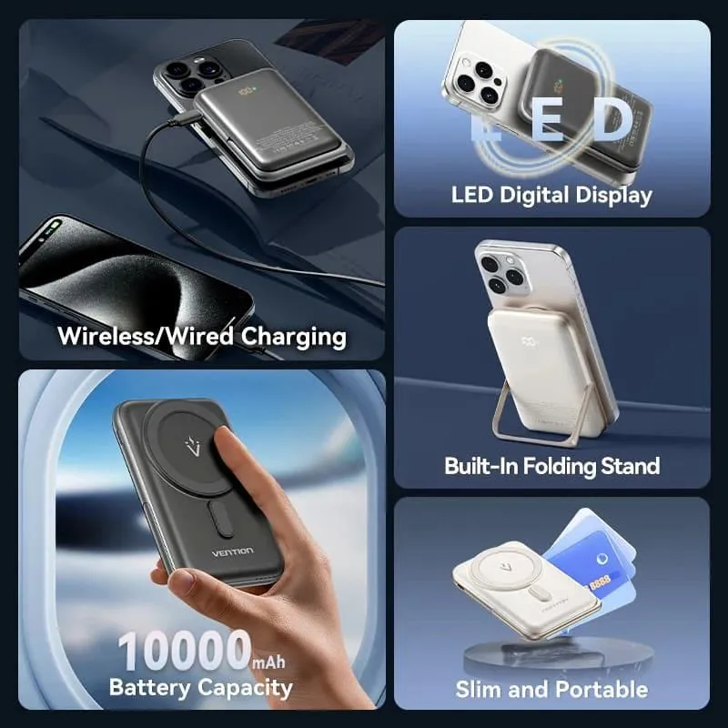 Power bank wrl 10000mah 20w-magnetic black fhnb0 vention