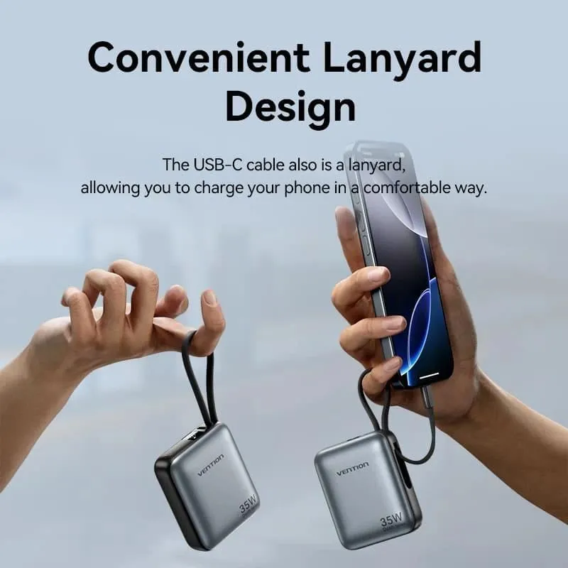 Power bank usb 10000mah 35w-mini gray fheh0 vention