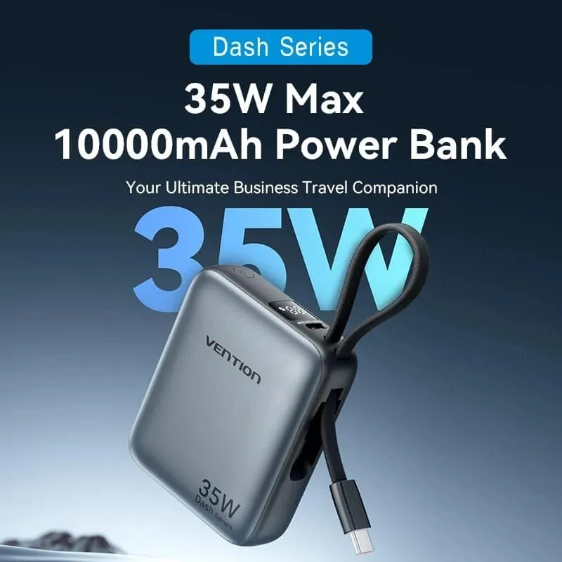 Power bank usb 10000mah 35w-mini gray fheh0 vention