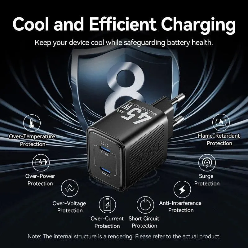 Mobile charger wall 45w usb-c-2p white fefw0-eu vention