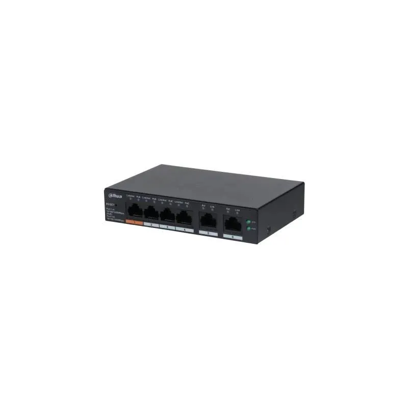 Switch-DAHUA-CS4006-4GT-60-Type L2-Desktop-pedestal-PoE ports 4-60 Watts-DH-CS4006-4GT-60