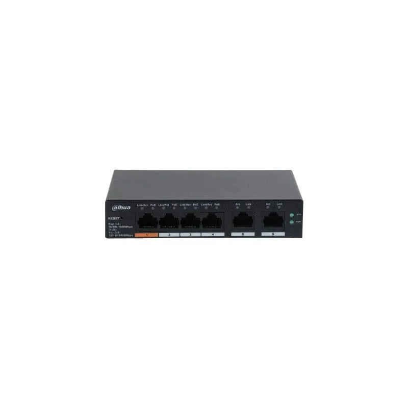 Switch-DAHUA-CS4006-4GT-60-Type L2-Desktop-pedestal-PoE ports 4-60 Watts-DH-CS4006-4GT-60