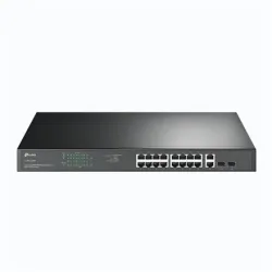 TP-LINK - Switch - TL-SG1218MP - Unmanaged - Rackmountable - 10-100 Mbps ,RJ-45, ports quantity 18 - SFP ports quantity 2 - PoE+