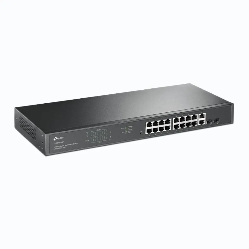 TP-LINK - Switch - TL-SG1218MP - Unmanaged - Rackmountable - 10-100 Mbps ,RJ-45, ports quantity 18 - SFP ports quantity 2 - PoE+