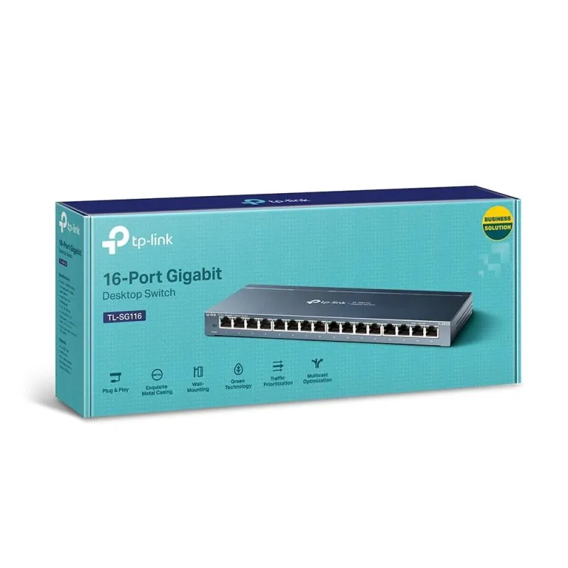 TP-LINK - 16-Port Gigabit Switch - TL-SG116 - Unmanaged - Desktop