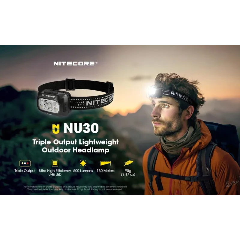 Headlamp nu series 500 lumens-nu30 nitecore