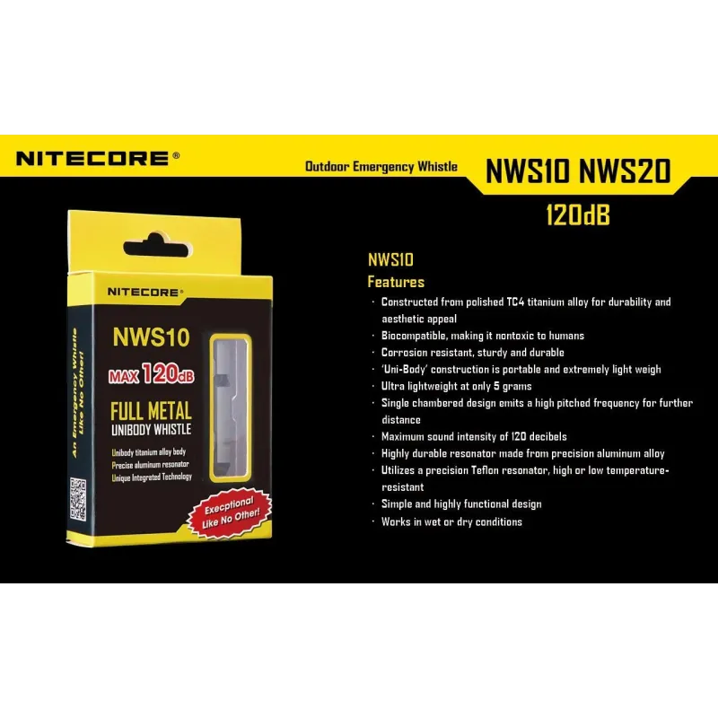 Whistle outdoor emergency-120db nws10 nitecore