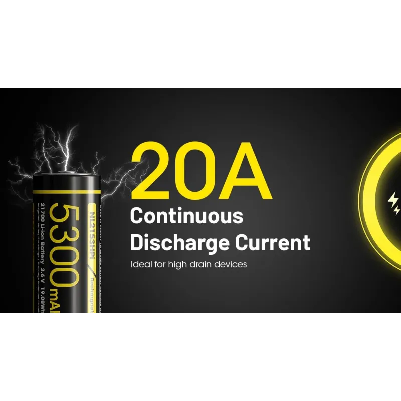 Battery rech. li-ion 3.6v-nl2153hpi,5300mah, nitecore