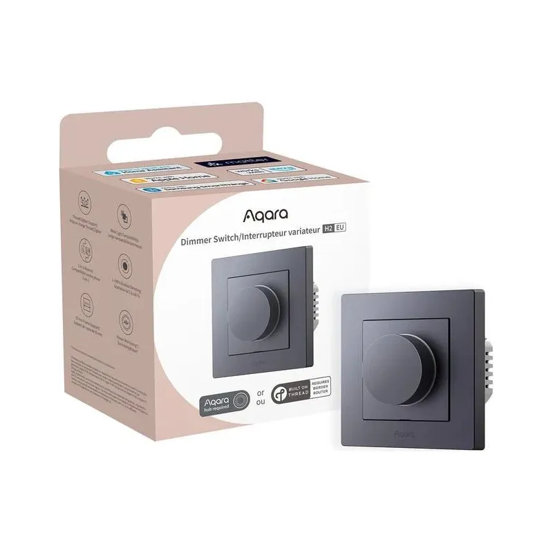 Smart home dimmer switch h2-gray kd-r01d-g aqara